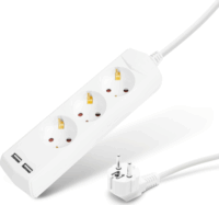 Delight 20201U 220V Elosztó 3 aljzatos 1.5m - Fehér