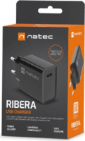 Natec Ribera NUC-2060 USB-C Hálózati Töltő Adapter 20W - Fekete