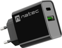 Natec Ribera NUC-2062 USB-C / USB-A Hálózati Töltő Adapter 20W - Fekete