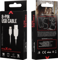 Maxlife USB apa - Lightning apa iPhone töltőkábel - Fehér (1m)