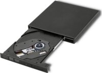 Qoltec 51858 Külső USB-A DVD/CD Íro - Fekete