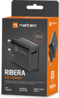 Natec Ribera NUC-2058 USB-A Hálózati Töltő Adapter 18W - Fekete