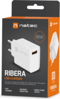 Natec Ribera NUC-2057 USB-A Hálózati Töltő Adapter 18W - Fehér