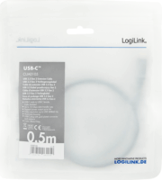 Logilink CUA0105 USB-C apa - USB-C anya 3.2 Gen 2 Hosszabbító kábel - Fekete (0.5m)