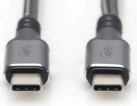 Digitus DB-300443 USB-C apa - USB-C apa 4.0 Adat és töltő kábel - Fekete (1m)