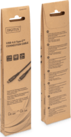 Digitus DB-300443 USB-C apa - USB-C apa 4.0 Adat és töltő kábel - Fekete (1m)