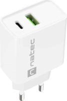 Natec Ribera NUC-2061 USB-C / USB-A Hálózati Töltő Adapter 20W - Fehér