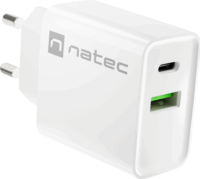 Natec Ribera NUC-2061 USB-C / USB-A Hálózati Töltő Adapter 20W - Fehér