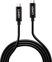 Lindy 43308 USB Type-C apa - USB Type-C apa Adat és töltő kábel - Fekete (5m)