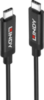 Lindy 43308 USB Type-C apa - USB Type-C apa Adat és töltő kábel - Fekete (5m)
