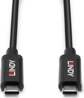 Lindy 43308 USB Type-C apa - USB Type-C apa Adat és töltő kábel - Fekete (5m)