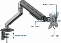 Gembird MA-DA1-05 17"-32" LCD TV/Monitor asztali tartó - Szürke (1 kijelző)