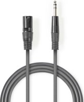 Nedis COTH15100GY15 XLR apa - 6.35mm Jack apa Kábel (1.5m)