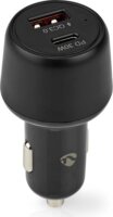 Nedis CCPD30W100BK USB-A / USB-C Autós töltő - Fekete (48W)