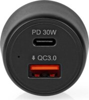 Nedis CCPD30W100BK USB-A / USB-C Autós töltő - Fekete (48W)