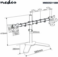 Nedis MMDOSD110BK 15"-32" LCD TV/Monitor asztali tartó kar - Fekete (2 kijelző)