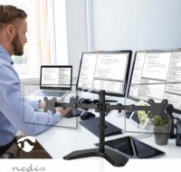 Nedis MMDOSD110BK 15"-32" LCD TV/Monitor asztali tartó kar - Fekete (2 kijelző)