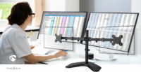 Nedis MMDOSD110BK 15"-32" LCD TV/Monitor asztali tartó kar - Fekete (2 kijelző)