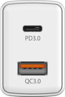 Genius PD-20AC 1x USB Type-C / 1x USB Type-A Hálózati töltő - Fehér (20W)