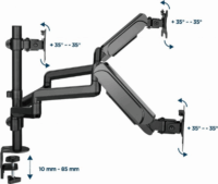 Gembird MA-DA3-01 17"-27" LCD TV/Monitor asztali tartó - Fekete (3 kijelző)