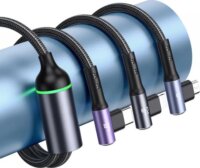 Usams SJ561USB01 3in1 USB Type-A apa - USB Type-C / microUSB / Lightning iPhone töltőkábel - Fekete (1.2m)