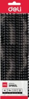 Deli 11mm műanyag spirál 10-20 laphoz - Fekete (22 db / csomag)