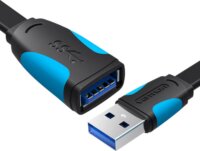 Vention VAS-A13-B200 USB-A apa - USB-A anya hosszabbító kábel - Fekete/Kék (2m)