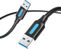 Vention CONBF USB-A apa - USB-A apa 3.0 Adat és töltő kábel - Fekete/Kék (1m)