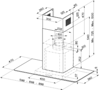 Faber NICE LED SRM X/V NS A60 Páraelszívó - Inox