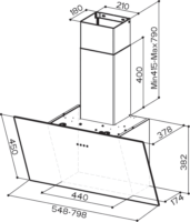 Faber TWEET EV8 LED WH A80 Páraelszívó - Fehér