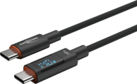 Ansmann 1700-0176 USB-C apa - USB-C apa 2.0 Adat és töltőkábel - Fekete (1.2m)