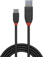 Lindy 36907 Black Line USB Type-A apa - USB Type-C apa 3.2 Adat és töltő kábel - Fekete (0.5m)
