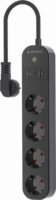 Gembird okos elosztó USB töltővel 4 aljzatos 1,5m - Fekete