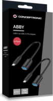 Conceptronic ABBY11B USB-C apa - USB-A anya 3.0 Adapter (2db)