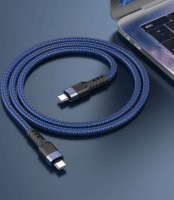 Hoco U110 USB-C apa - USB-C apa 2.0 Adat és töltőkábel - Kék (1.2m)