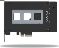 Icy Dock MB111VP-B ToughArmor 1x kivehető 2.5" U.2/U.3 NVMe SSD port bővítő PCIe kártya