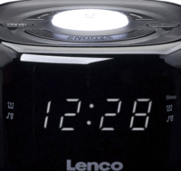Lenco CR-12 Rádiós ébresztőóra - Fekete
