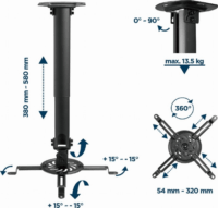 Gembird CM-B-01 Mennyezeti projektor tartó - Fekete