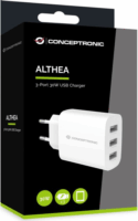 Conceptronic ALTHEA13W 3x USB-A Hálózati Gyorstöltő Adapter 30W - Fehér