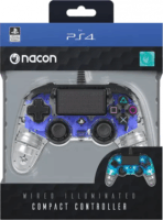 Nacon Vezetékes megvilágított kompakt controller - Átlátszó/Kék (PC/PS4)
