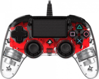 Nacon Vezetékes megvilágított kompakt controller - Átlátszó/Piros (PC/PS4)