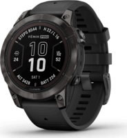 Garmin Fenix 7 Pro Sapphire Solar (47mm) Okosóra - Karbonszürke (Fekete Szilikon szíjjal)