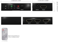 Club3D CSV-1381 HDMI 3-port Switch távirányítóval