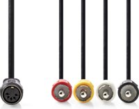 Nedis CAGL20475BK02 Din-5 anya - 4x RCA apa Kábel (0.2m)