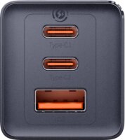 Baseus GaN5 2x USB-C / USB Hálózati töltő - Szürke (65W)