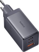 Baseus GaN5 2x USB-C / USB Hálózati töltő - Szürke (65W)