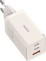 Baseus GaN5 2x USB-C / USB Hálózati töltő - Fehér (65W)
