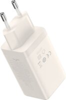 Baseus GaN5 2x USB-C / USB Hálózati töltő - Fehér (65W)