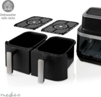 Nedis KAAF320BK 2x4.2L Forrólevegős fritőz - Fekete