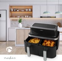 Nedis KAAF320BK 2x4.2L Forrólevegős fritőz - Fekete